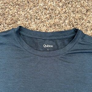 Quince Blue Short Sleeve Tee Soft Cotton Blend